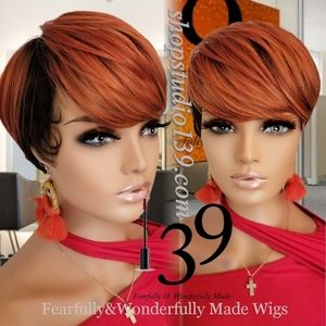 Omg this color is amazing human hair pixie wig